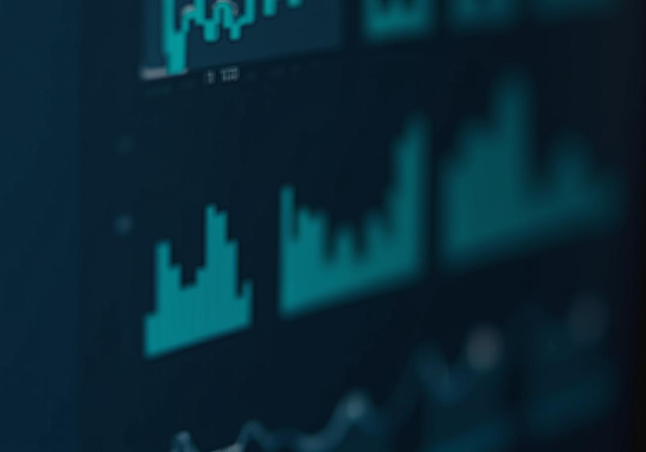 Business analytics dashboard display